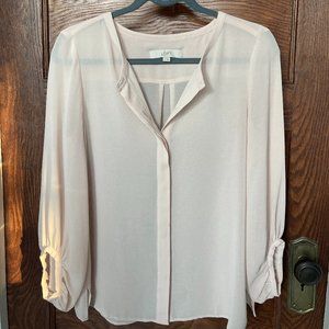 Soft and feminine LOFT blush blouse